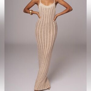 J luxlabel size M dress knit maxi cream work once fully lined.